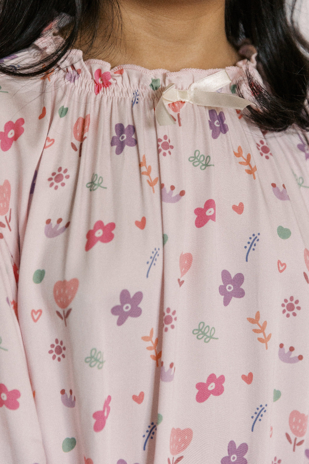Candy Floral Long Pajamas Set for Girls