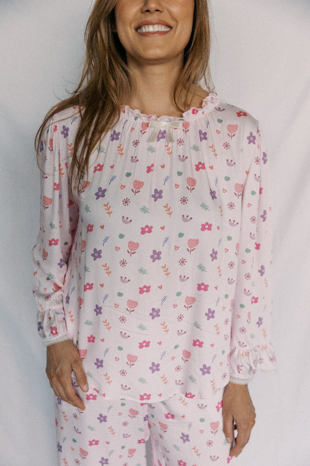 Candy Floral Long Pajamas Set